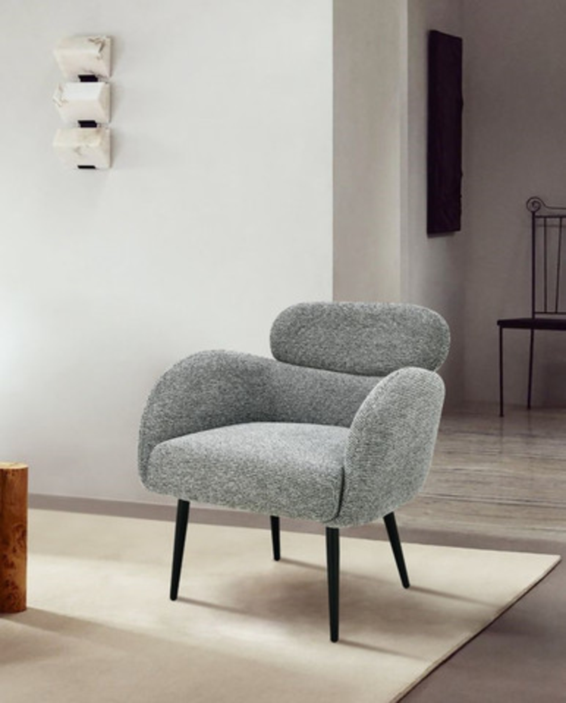 כורסת בד מודרנית בעיצוב נקי