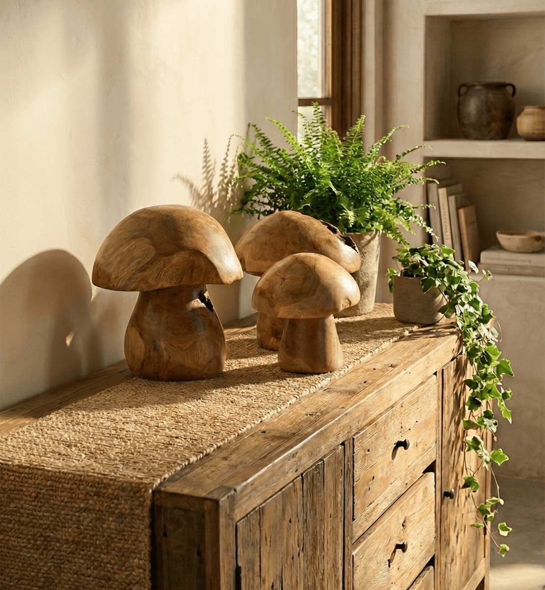 פטריות דקורטיביות מיני מעץ טיק