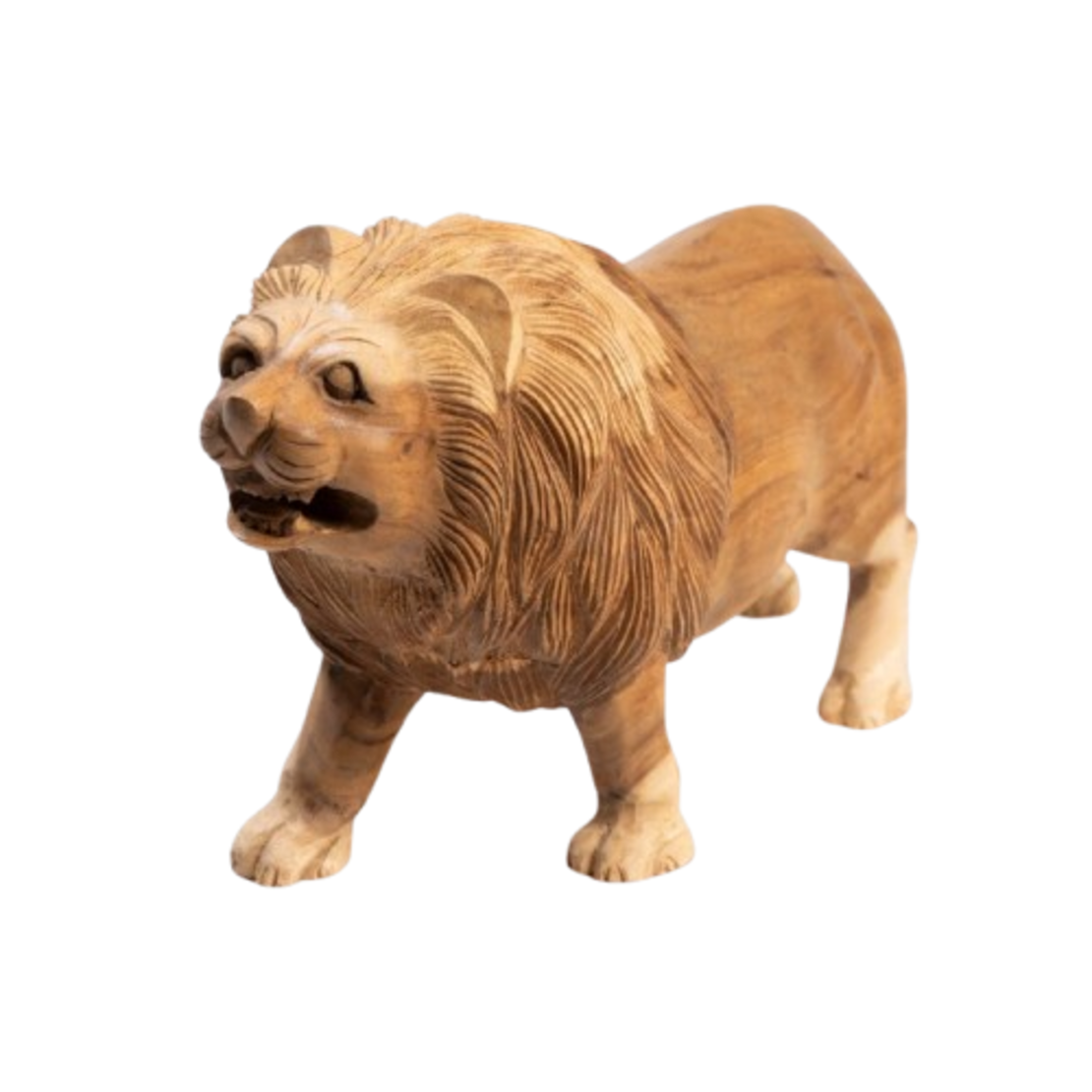 Lion דקורציה מעץ טיק
