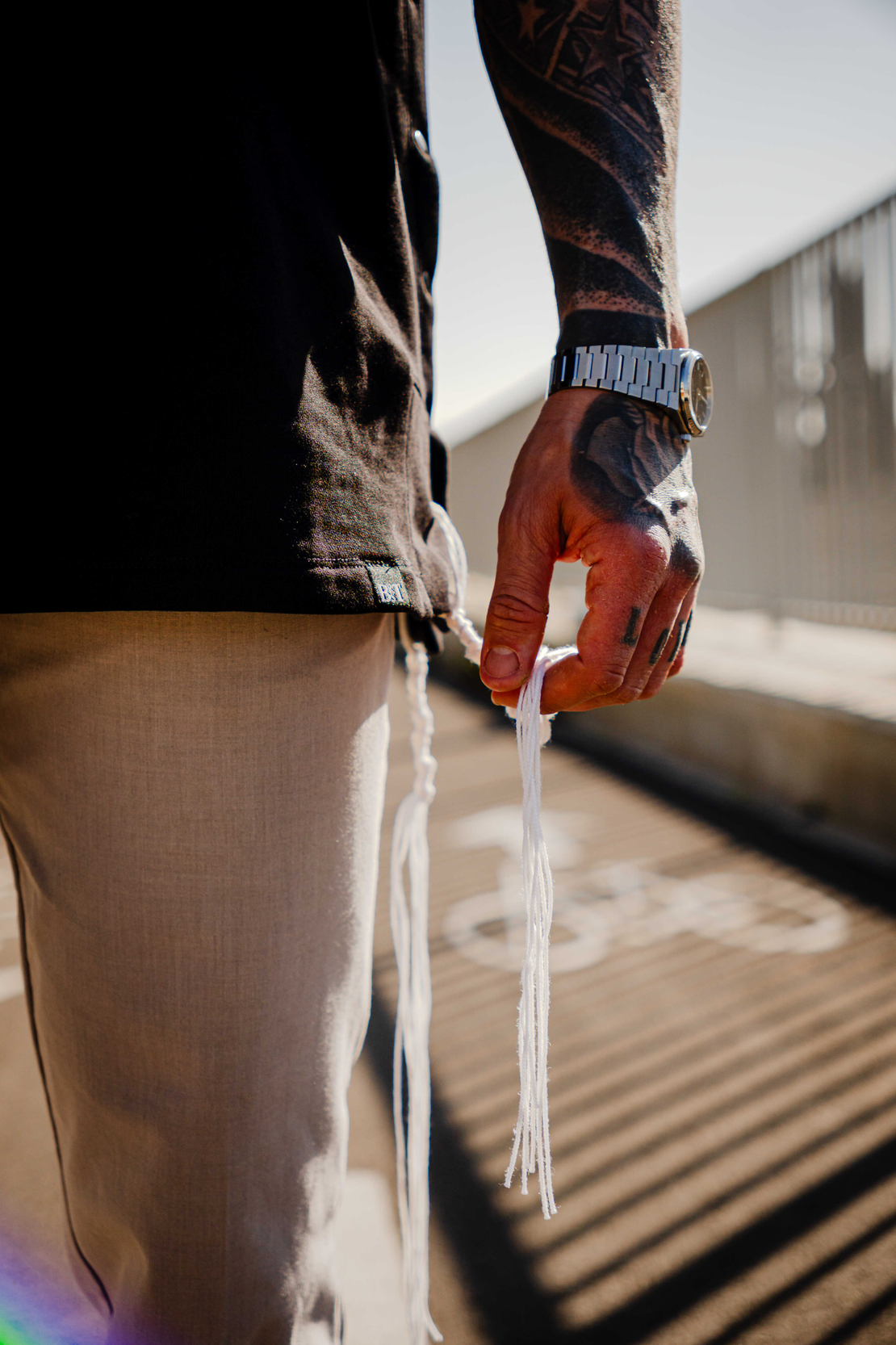 Beresheet2 - חולצת ציצית מהודרת דגם האש שלי בצבע שחור