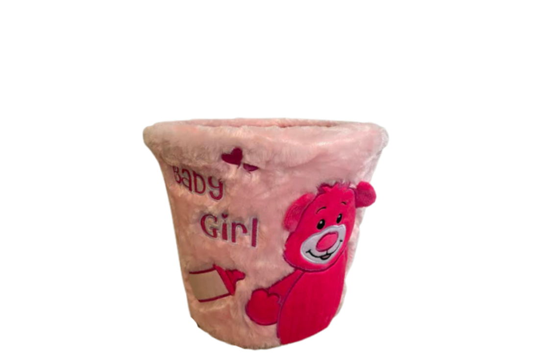 פח ורוד מרופד בפרווה BABY GIRL