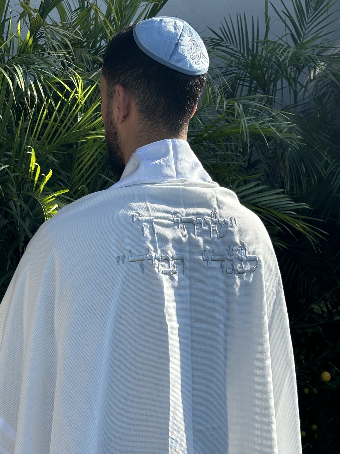 טלית חתנים מהודרת רקמת 