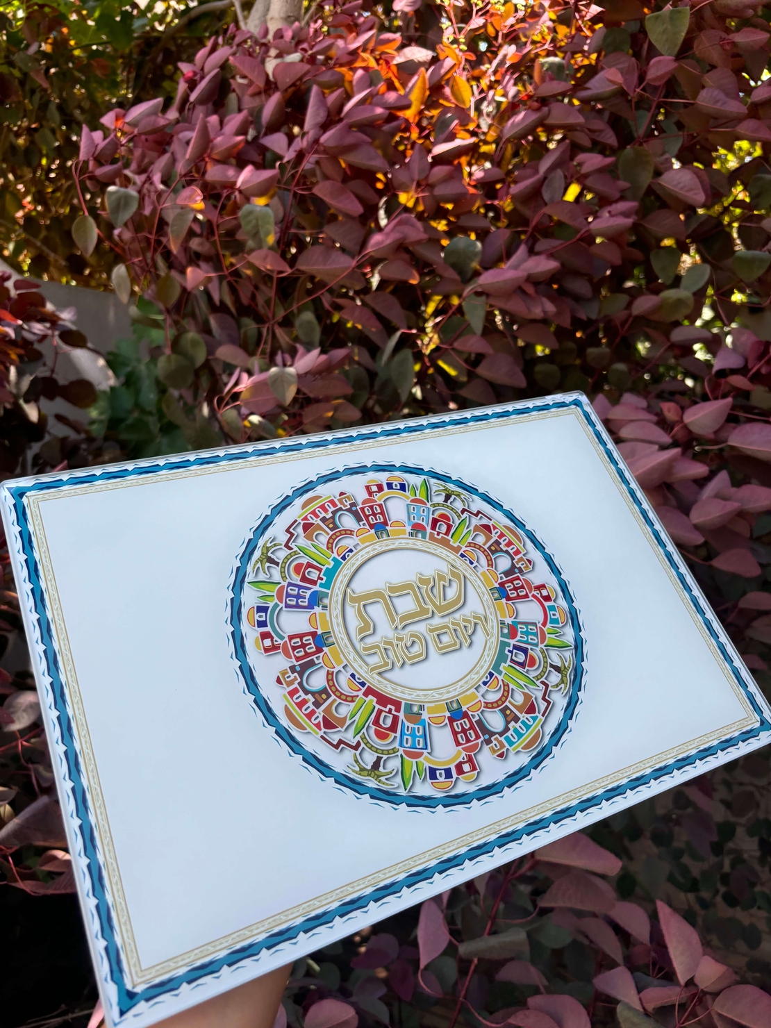 מגש חלה זכוכית עבה בלי שבירה 