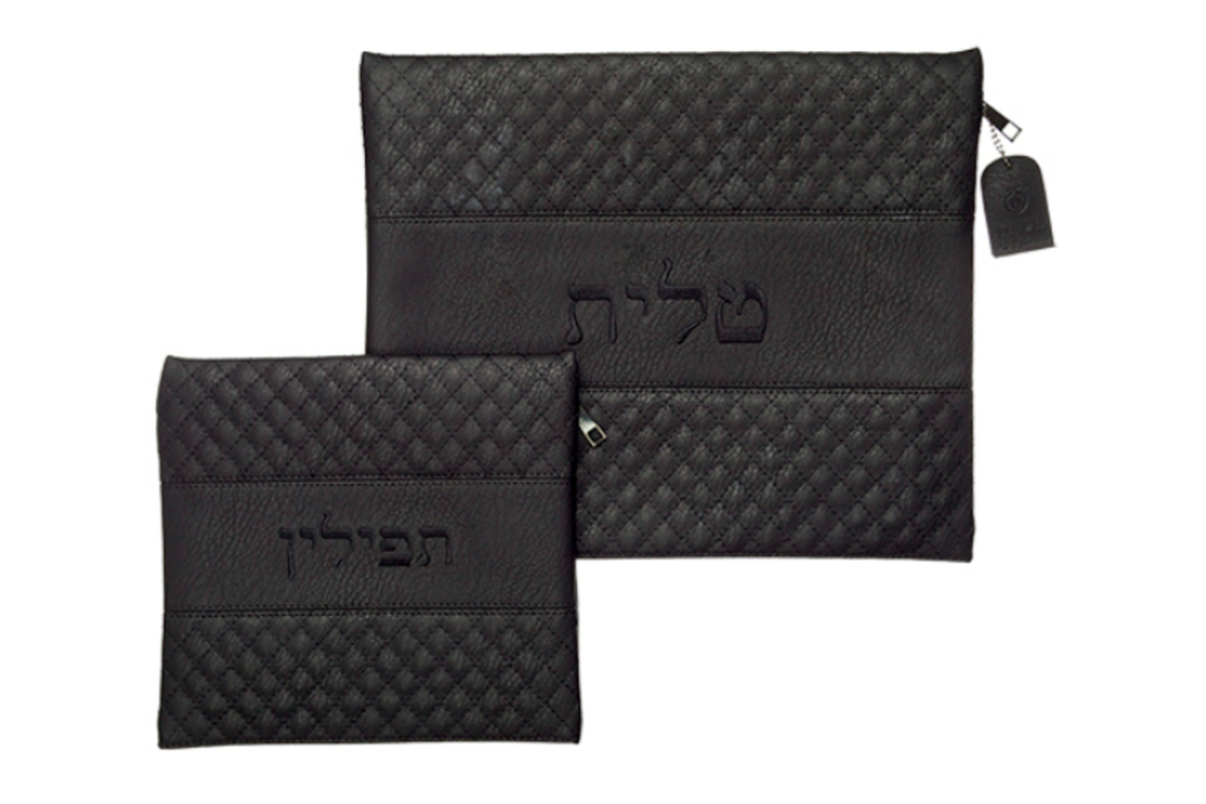 כיסויי טלית תפילין דמוי עור שחור