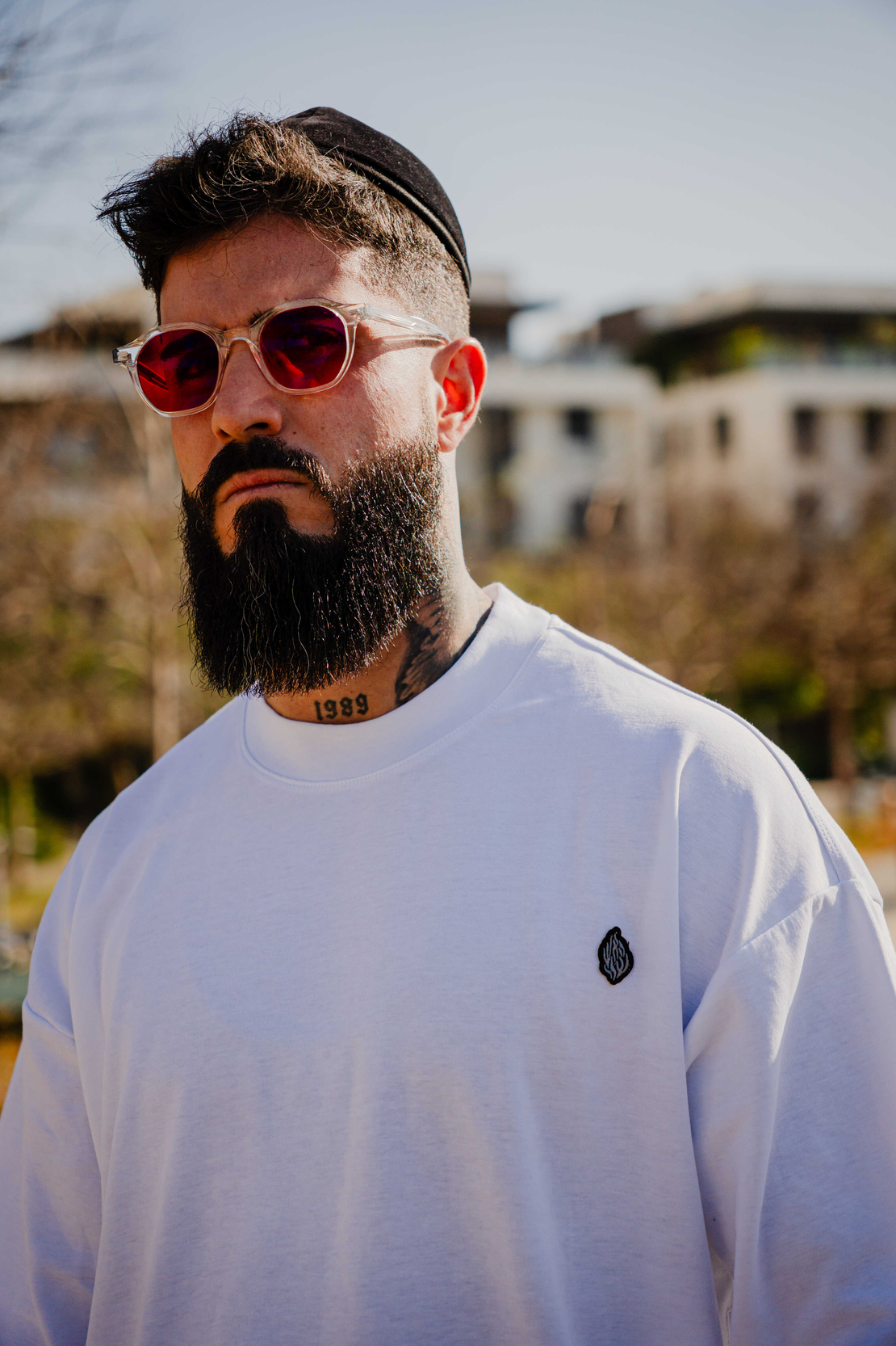 Beresheet2 - חולצת ציצית מהודרת דגם האש שלי בצבע לבן