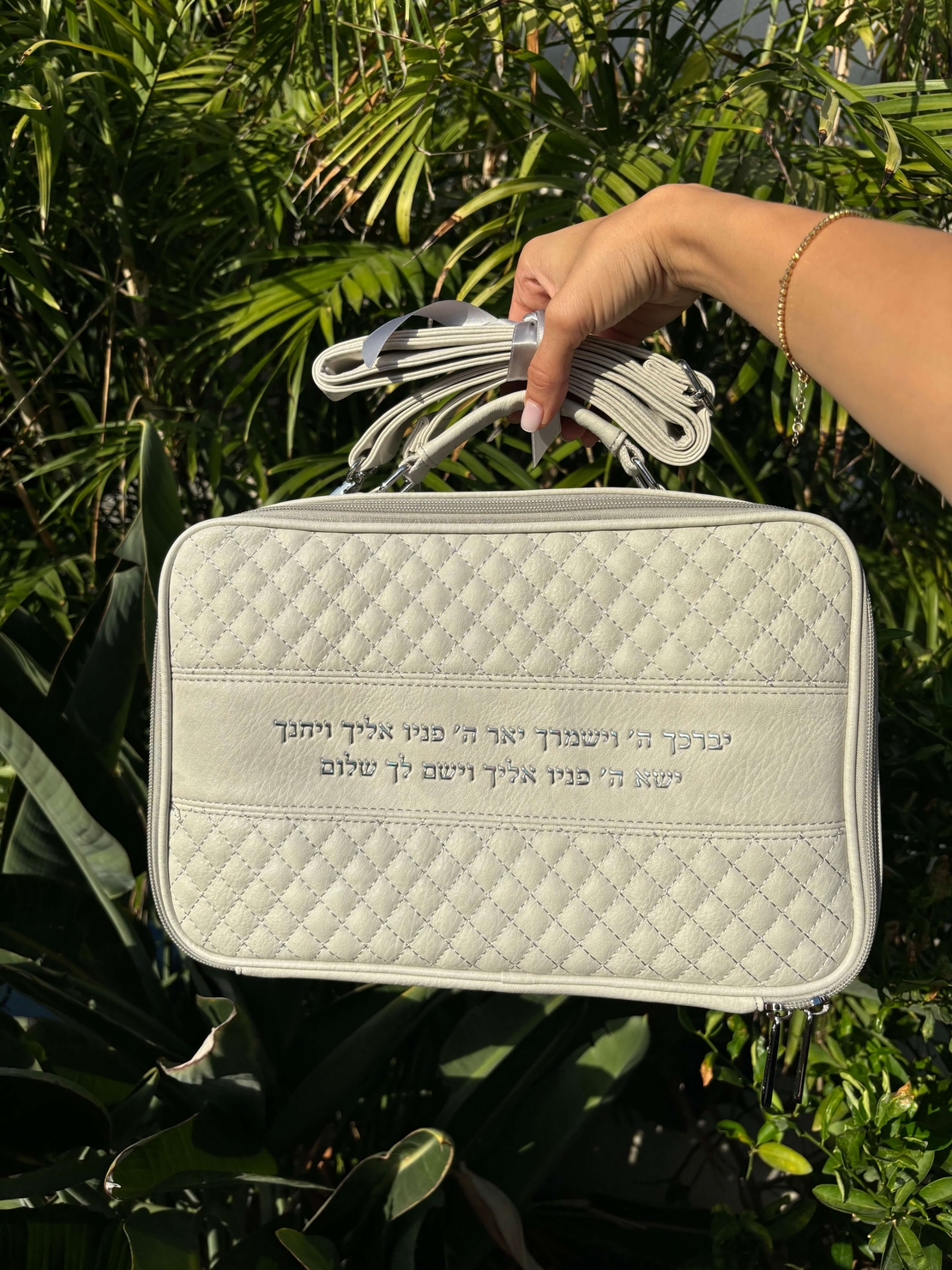 תיק טלית יוקרתי צבע אבן דמוי עור 