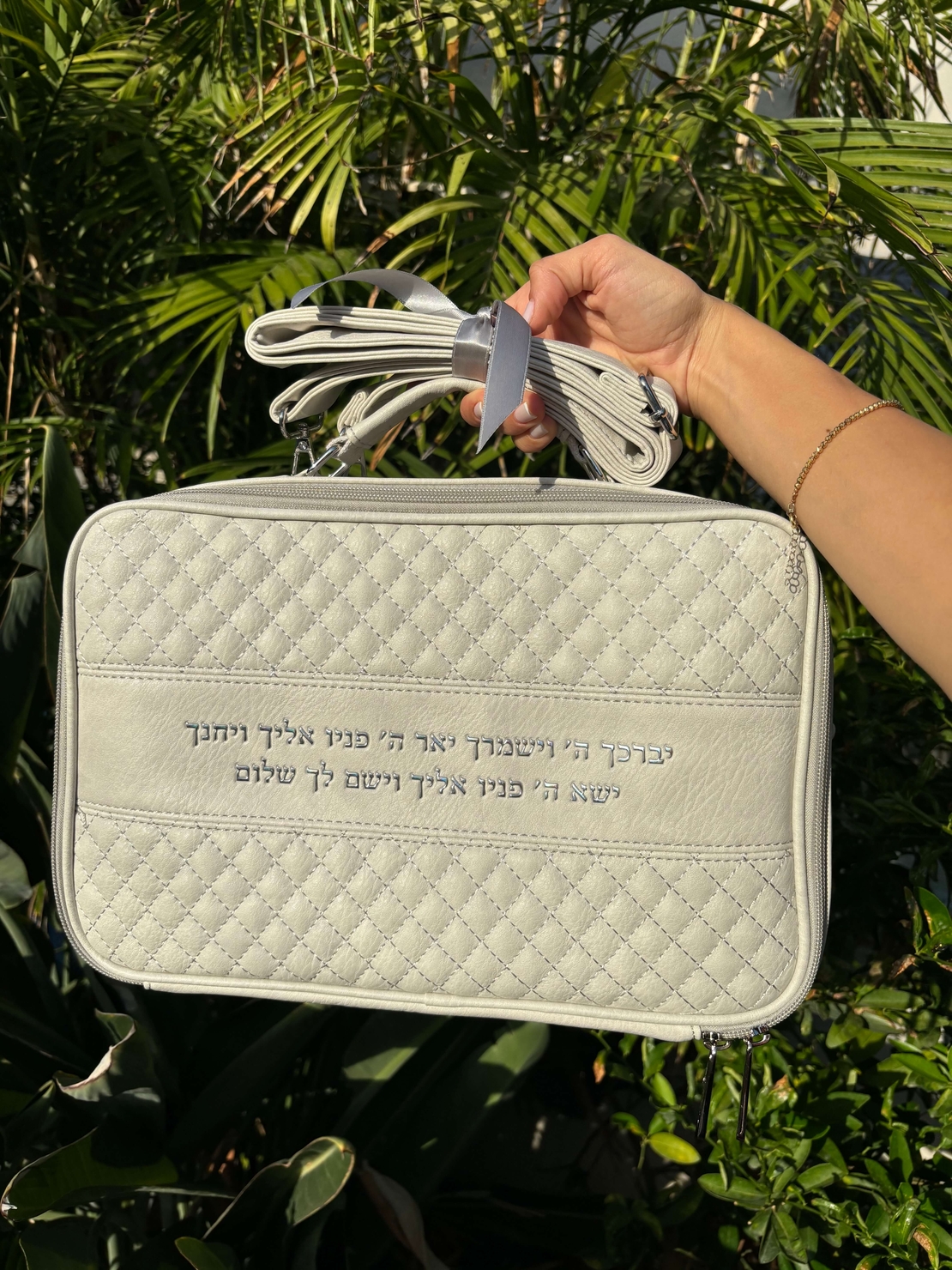 תיק טלית יוקרתי צבע אבן דמוי עור 