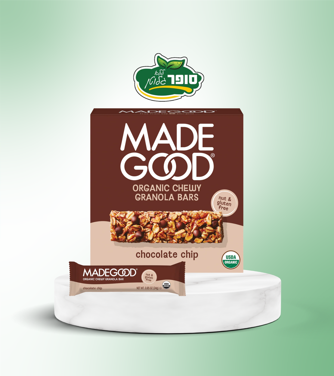 חטיף גרנולה עם שוקולד צ'יפס ללא גלוטן - MADE GOOD