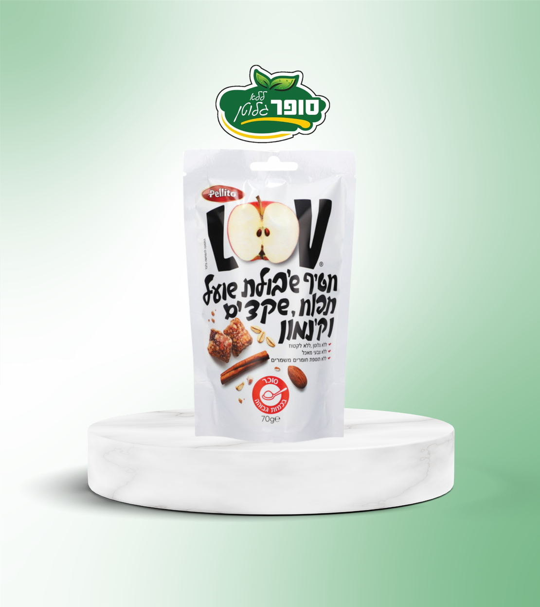 חטיף שיבולת שועל עם תפוח, שקדים וקינמון ללא גלוטן