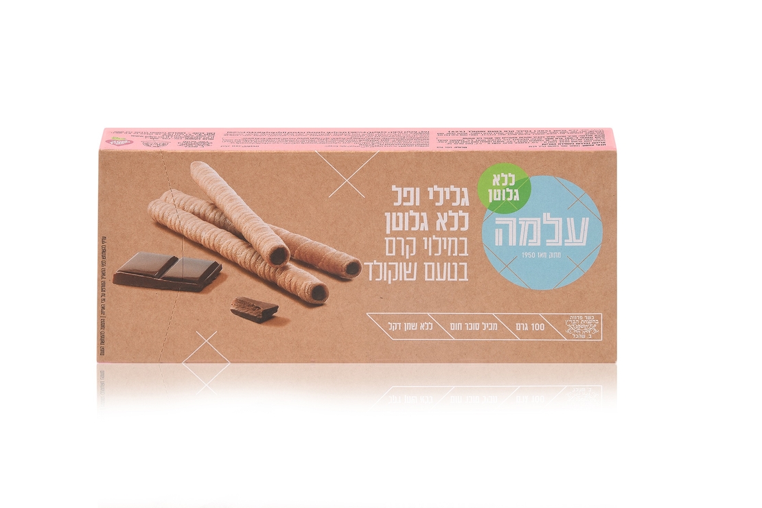 גלילי ופל במילוי קרם בטעם שוקולד