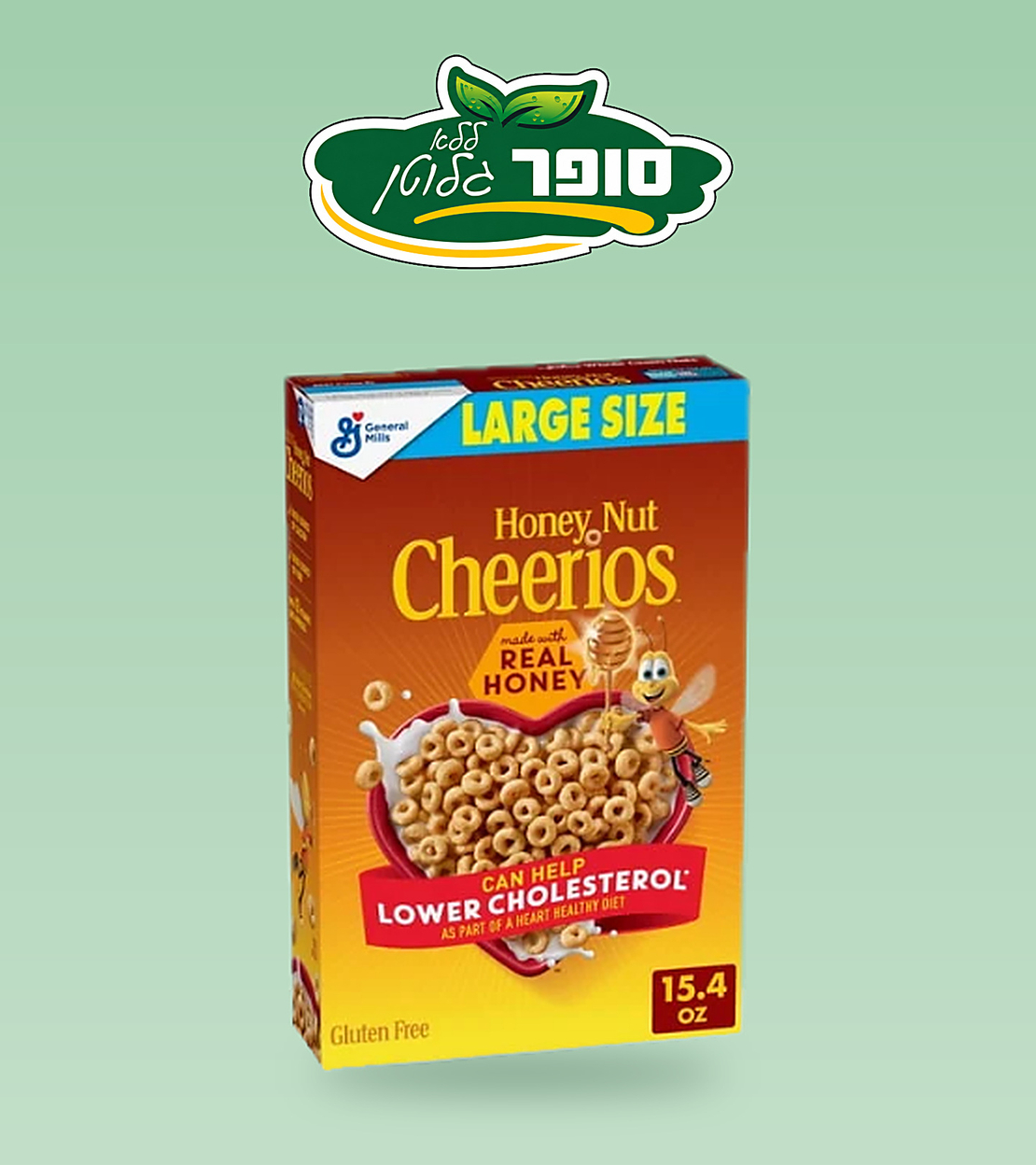 كورنفلكس بنكهة البندق والعسل بدون غلوتين - CHEERIOS عبوة كبيرة 436 غرام
