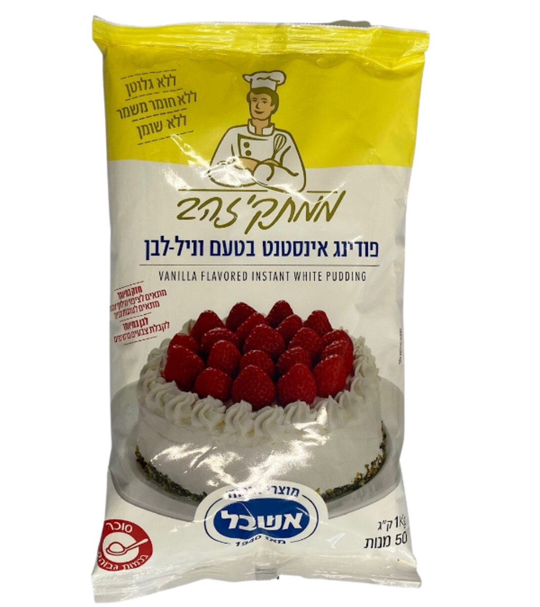 פודינג אינסטנט בטעם וניל-לבן