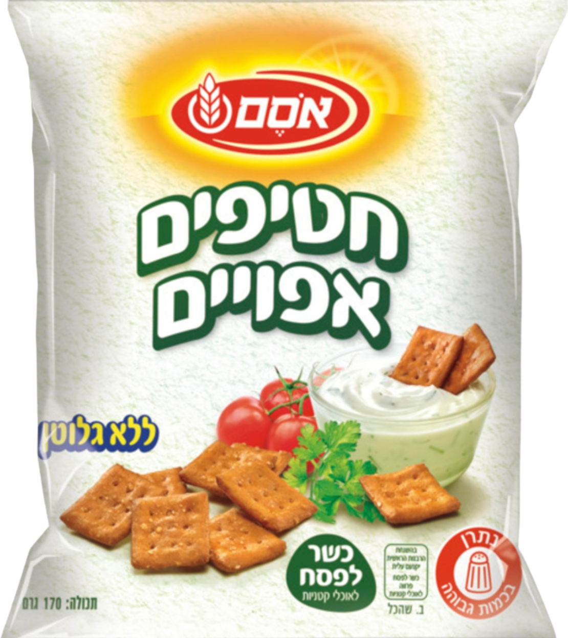חטיפים אפויים עם מלח ללא גלוטן - אסם