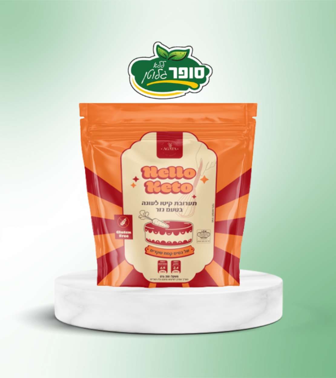 תערובת קיטו לעוגה בטעם גזר ללא גלוטן - Hello Keto