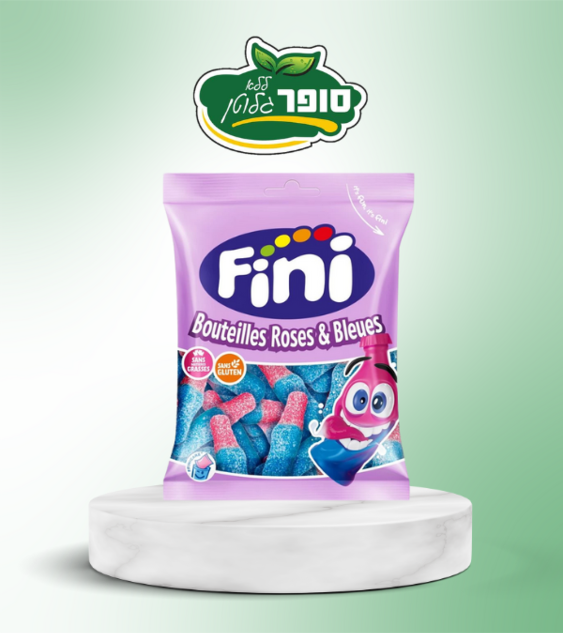 סוכריות גומי חמוצות ומסוכרות בצורת קולה (fini)