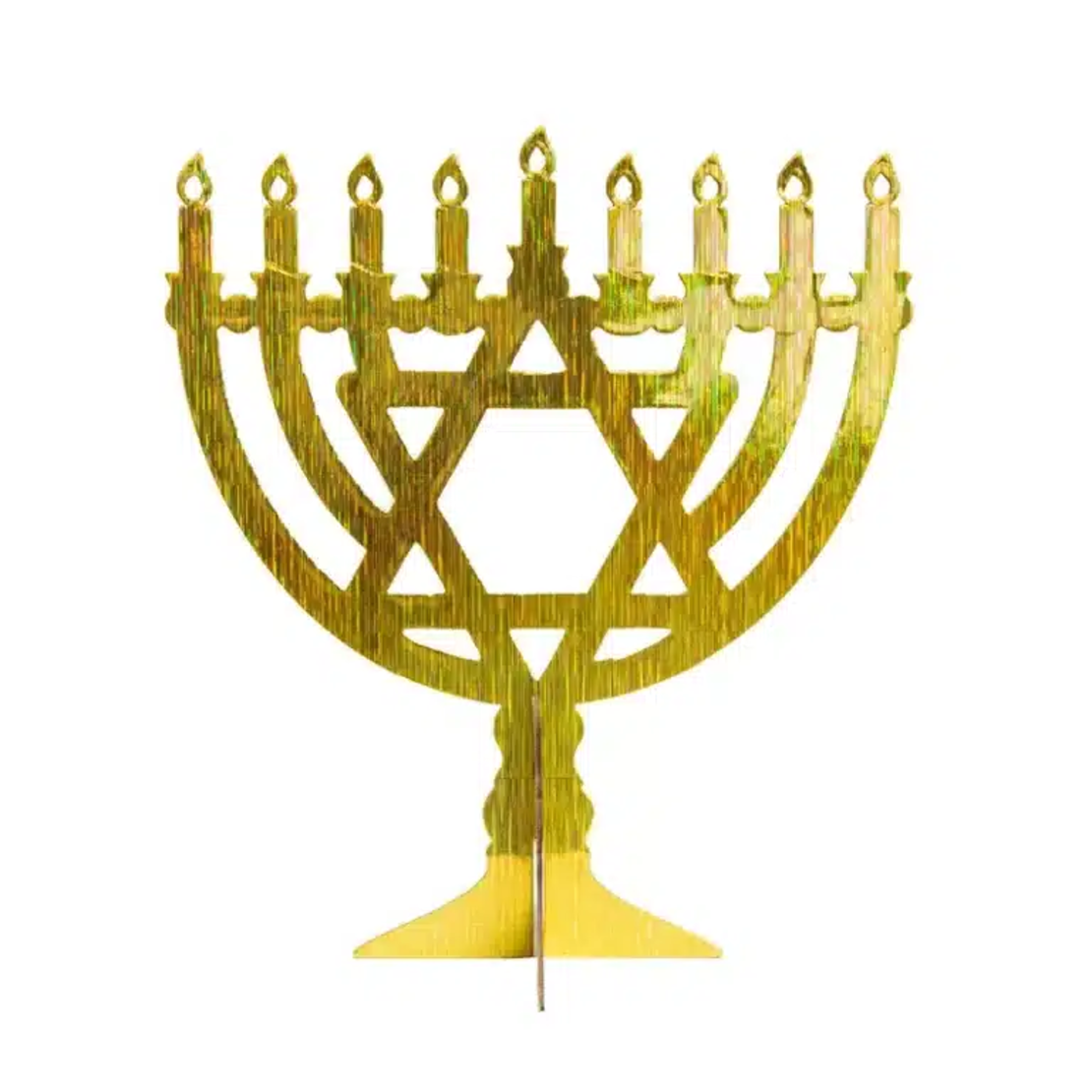 מרכז שולחן בצורת חנוכיה - זהב מיטאלי