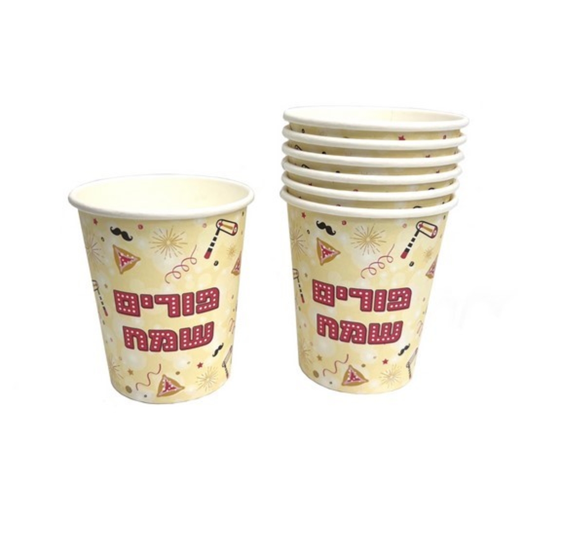 כוסות נייר פורים שמח - בועות  (10יח')