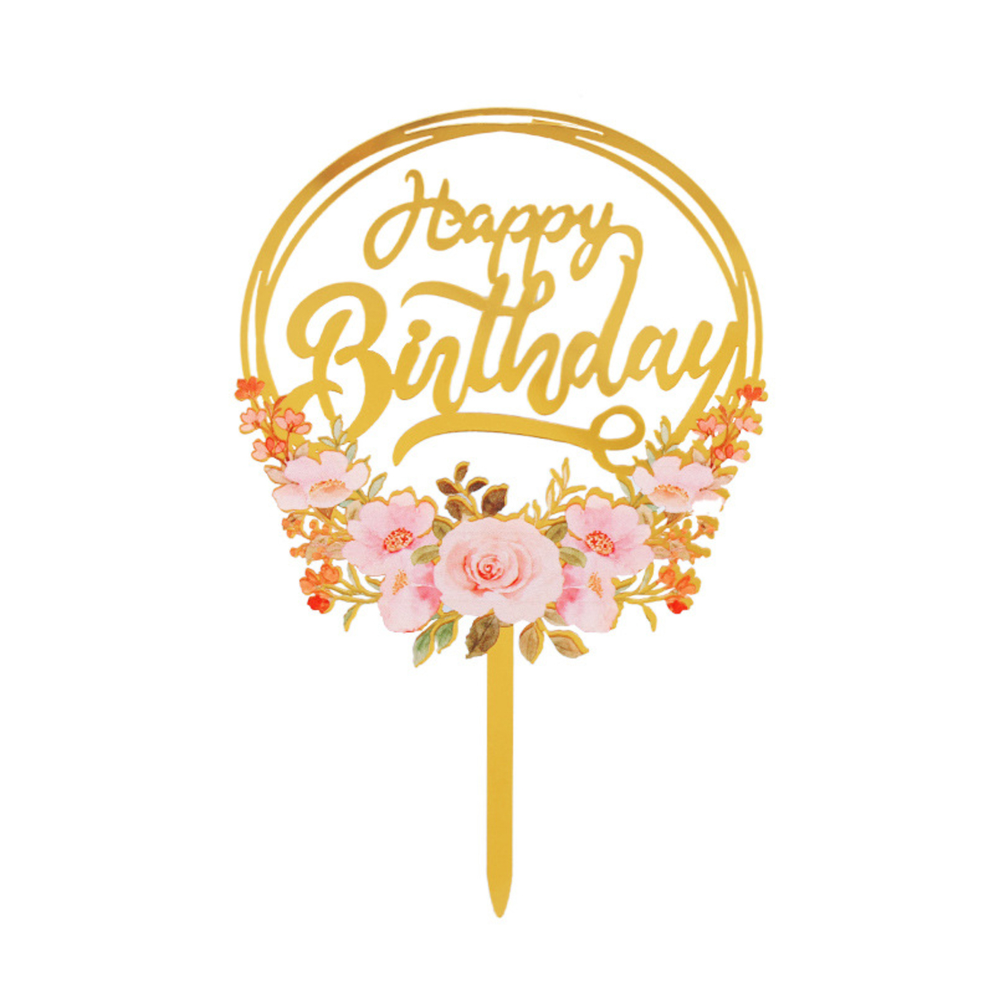טופר פרחים HAPPY BIRTHDAY