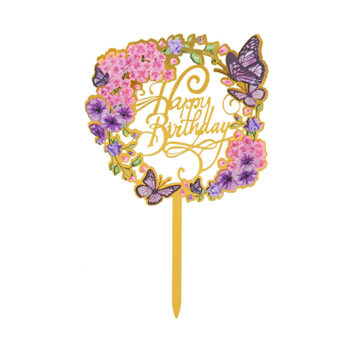 טופר פרחים HAPPY BIRTHDAY