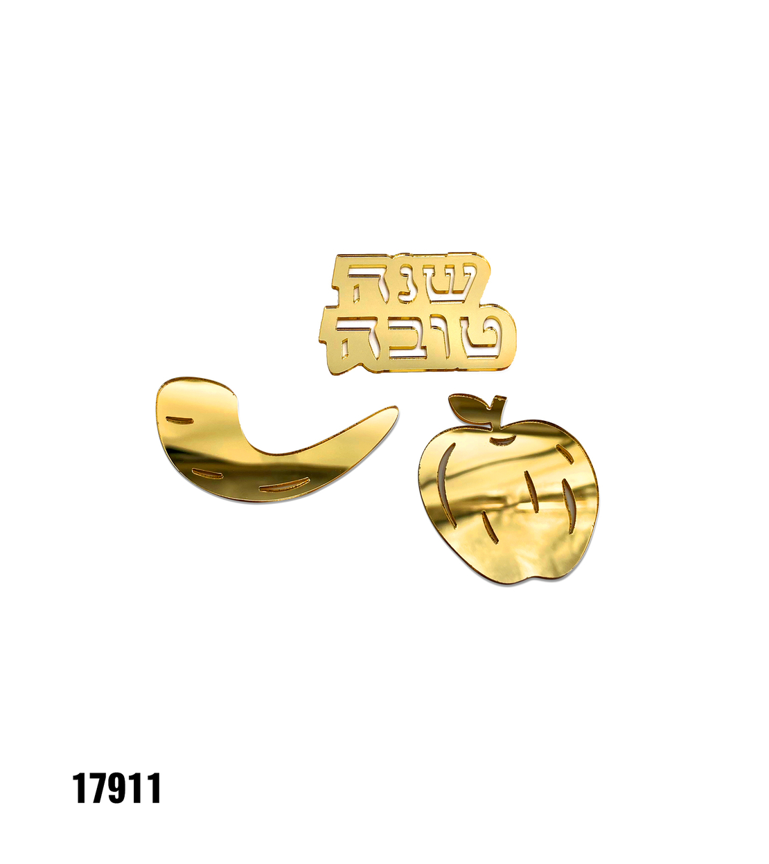 קישוטי שולחן שנה טובה - זהב - 12 יח'