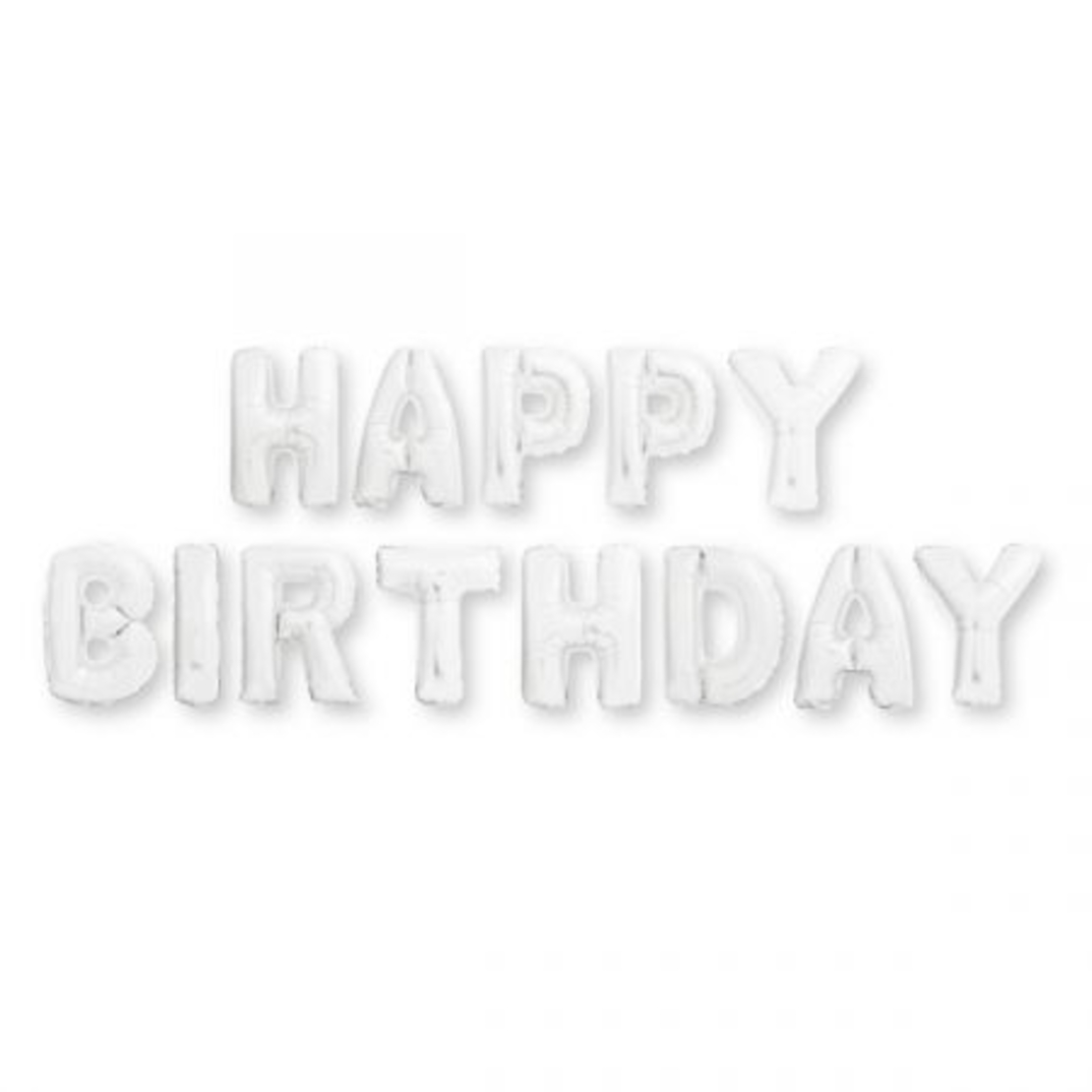 סט בלונים 14 לניפוח עצמי-HAPPY BIRTHDAY-לבן