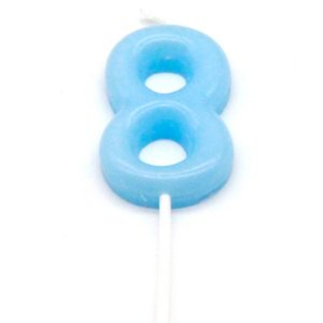 נר מספר מיני 8 פסטל תכלת