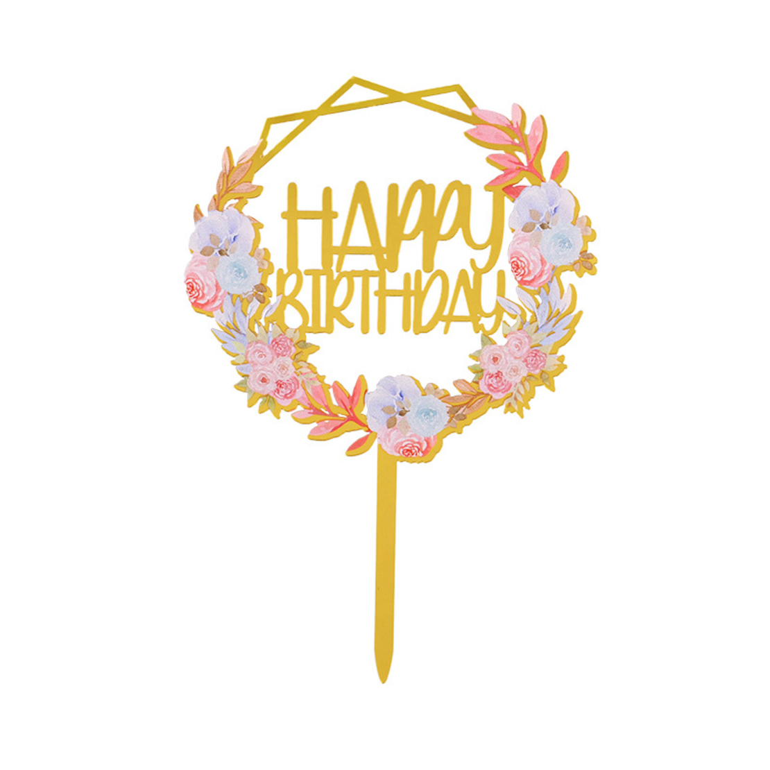 טופר פרחים HAPPY BIRTHDAY