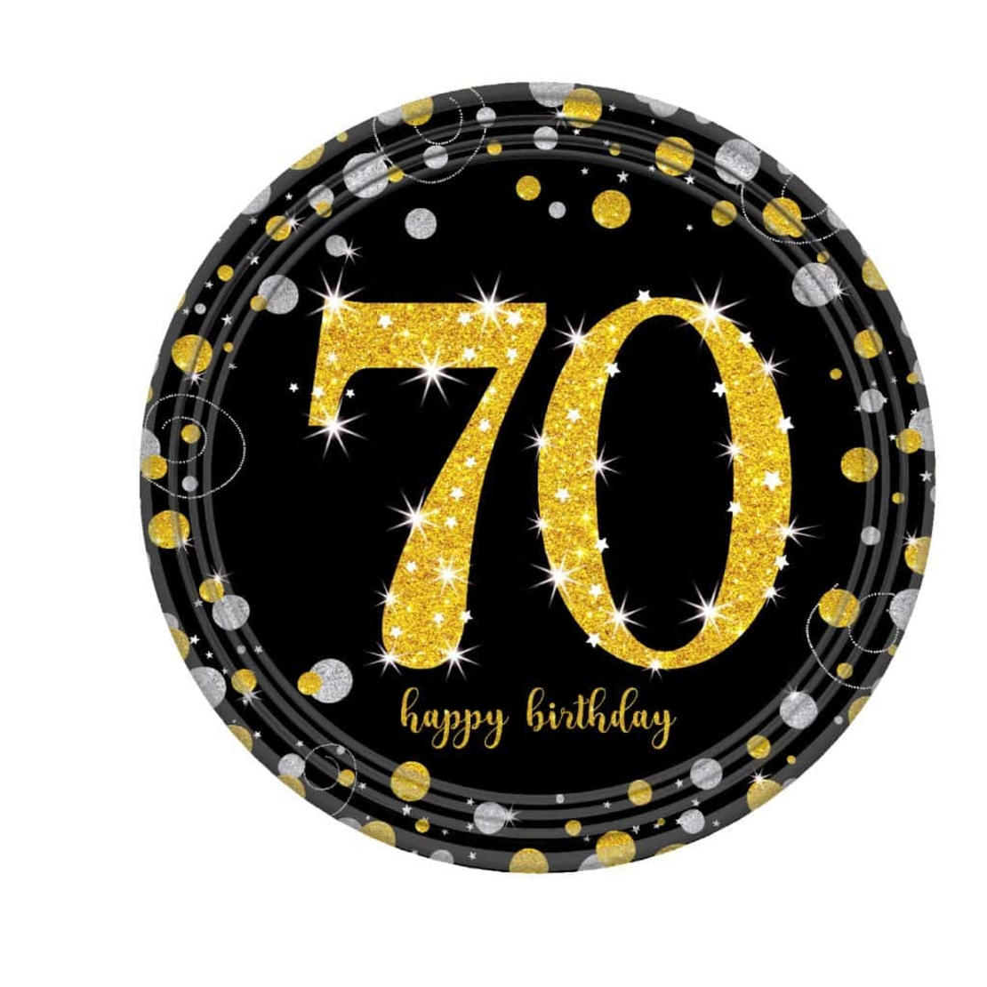 צלחות נייר ארוז 8 יח' גיל 70 בינוני