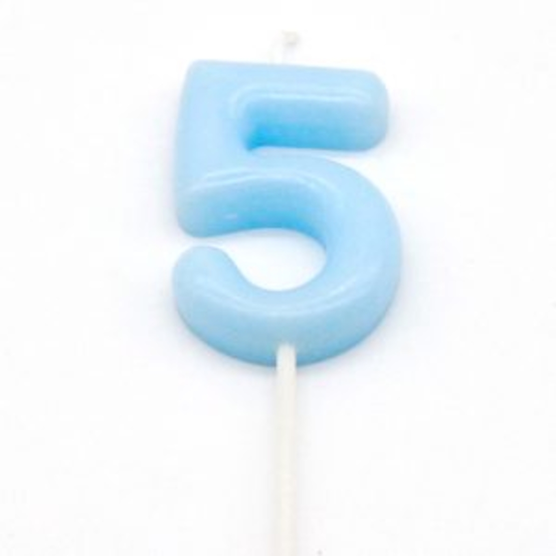 נר מספר מיני 5 פסטל תכלת