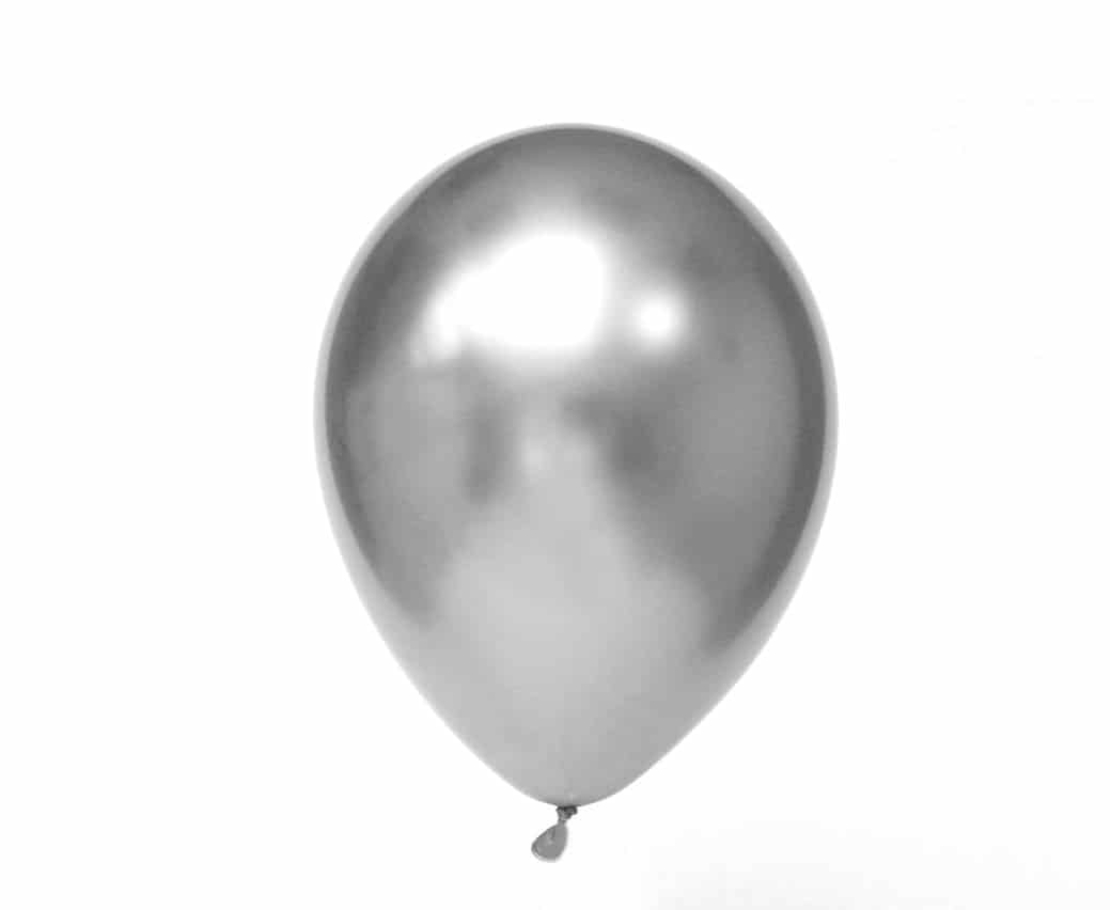 בלון כרום צבע כסף, 10 יח' באריזה