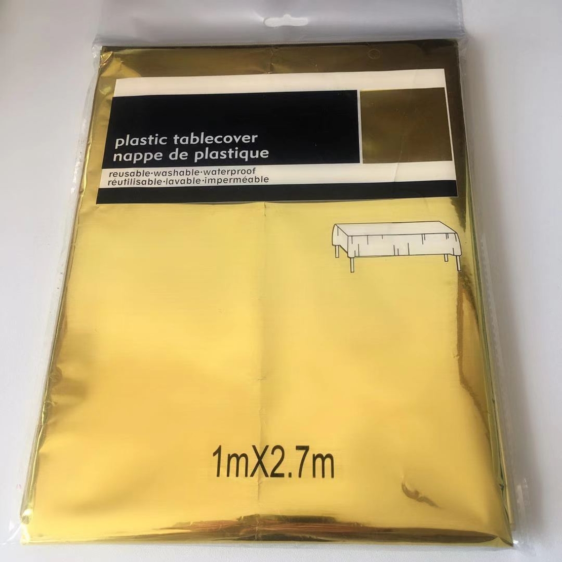מפת שולחן מטאלית 100*270 זהב