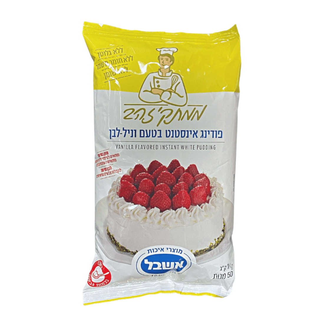 פודינג וניל לבן אשבל 1 ק
