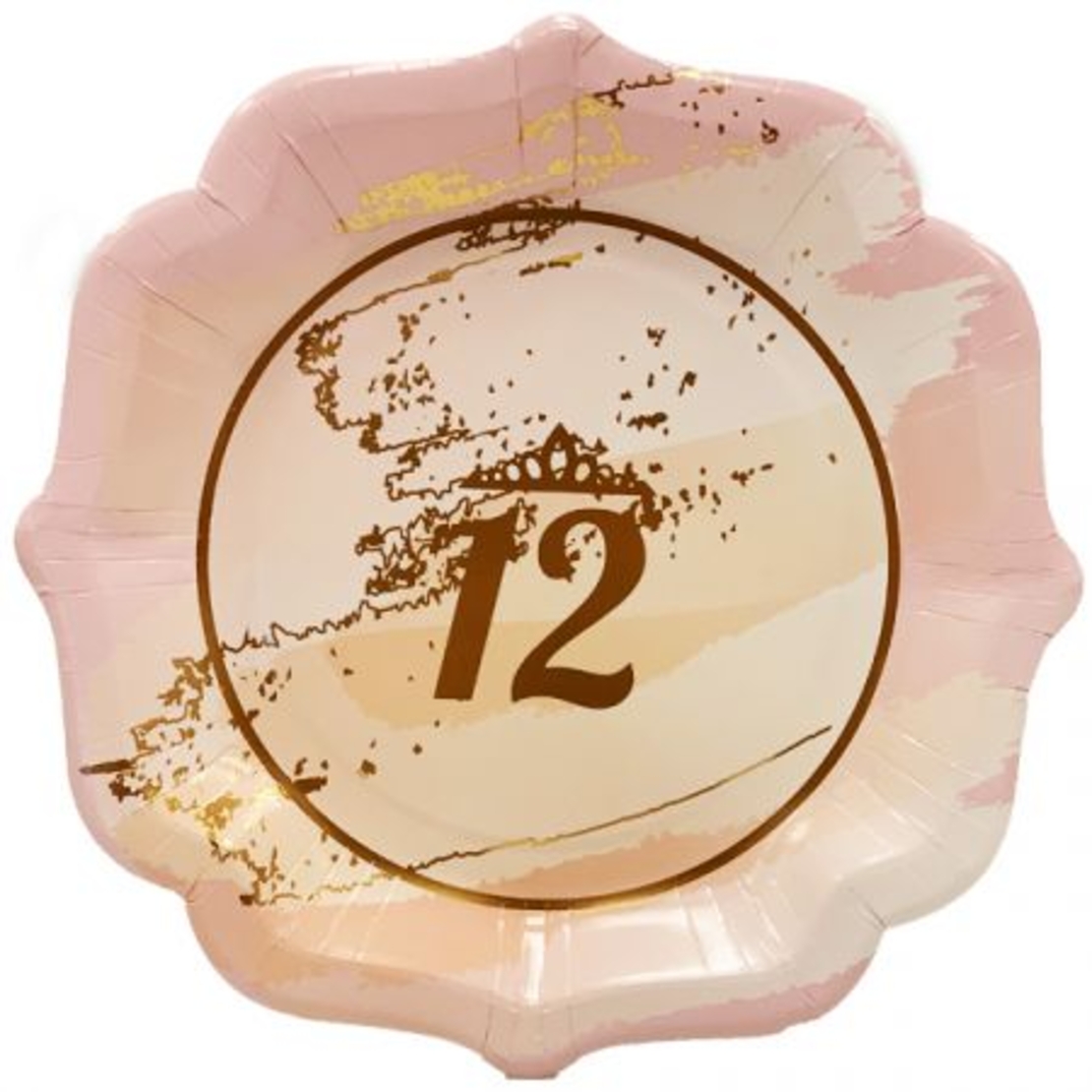 צלחות נייר 23 סמ 8 יח' - מזל טוב 12