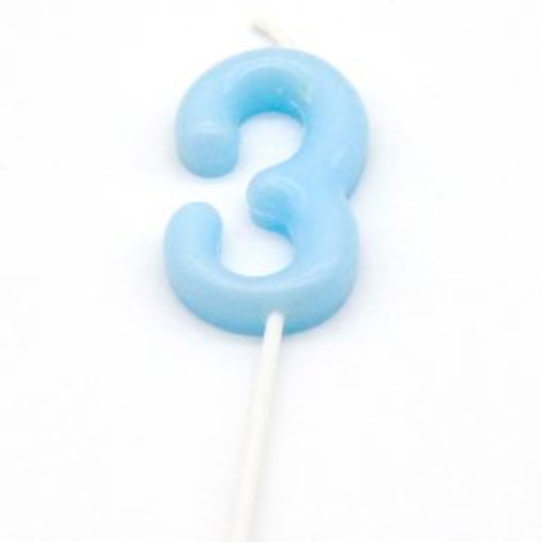 נר מספר מיני 3 פסטל תכלת