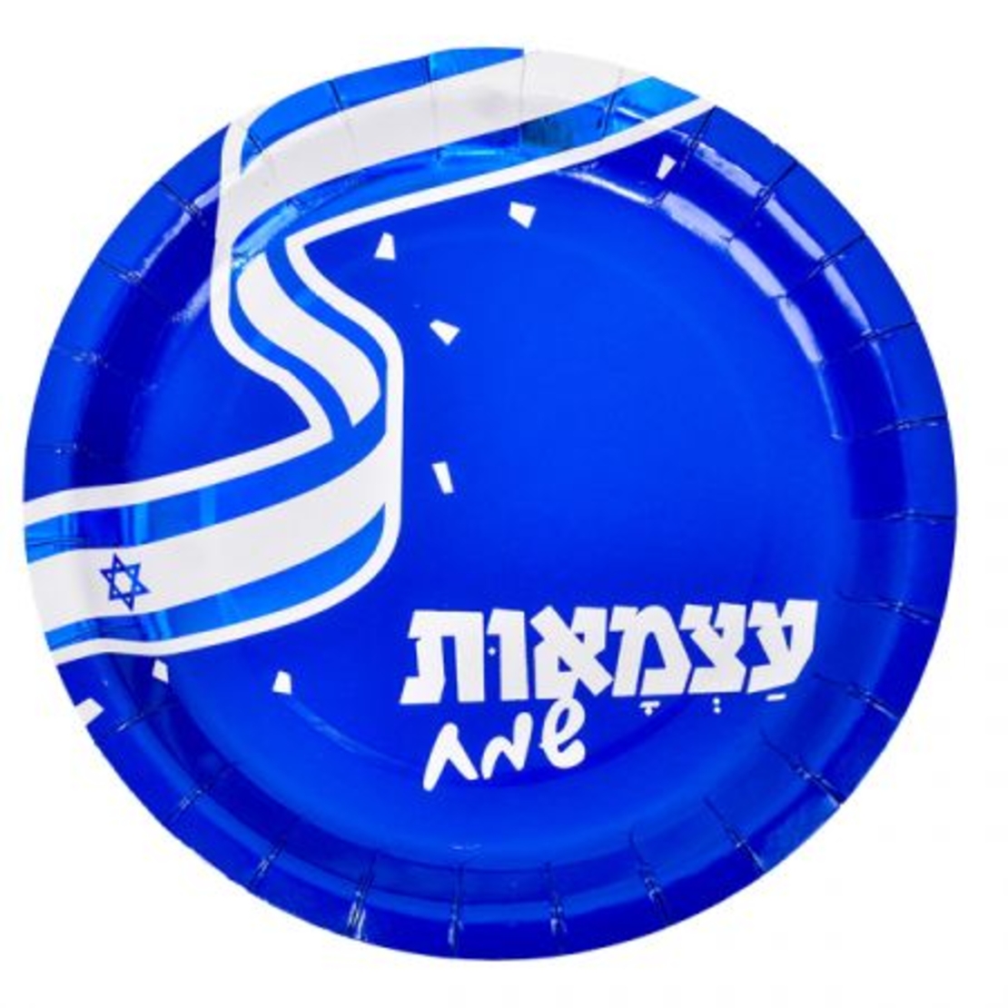 צלחות נייר 21 סמ עגולות 8 יח- עצמאות כחול מטאלי