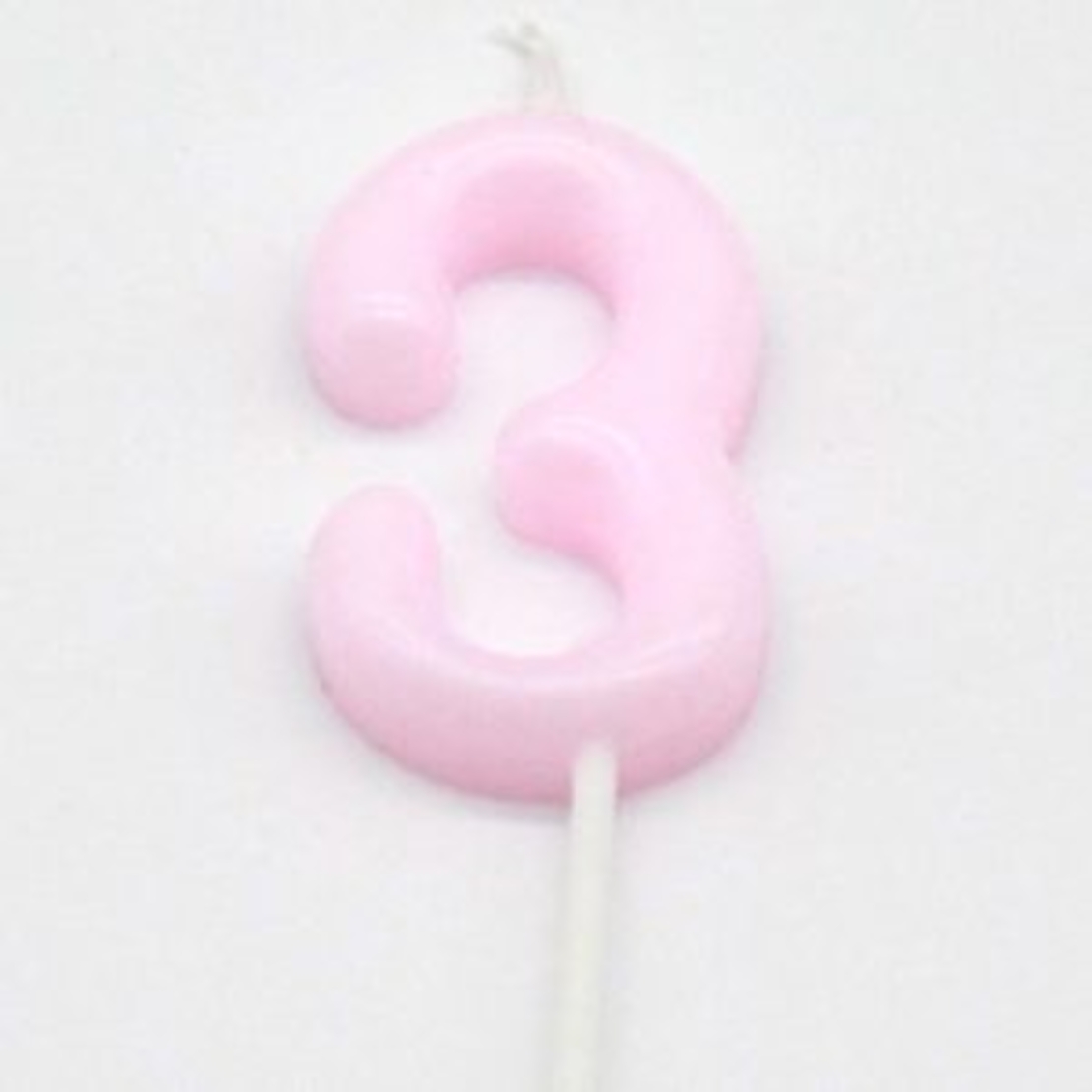 נר מספר מיני 3 פסטל ורוד