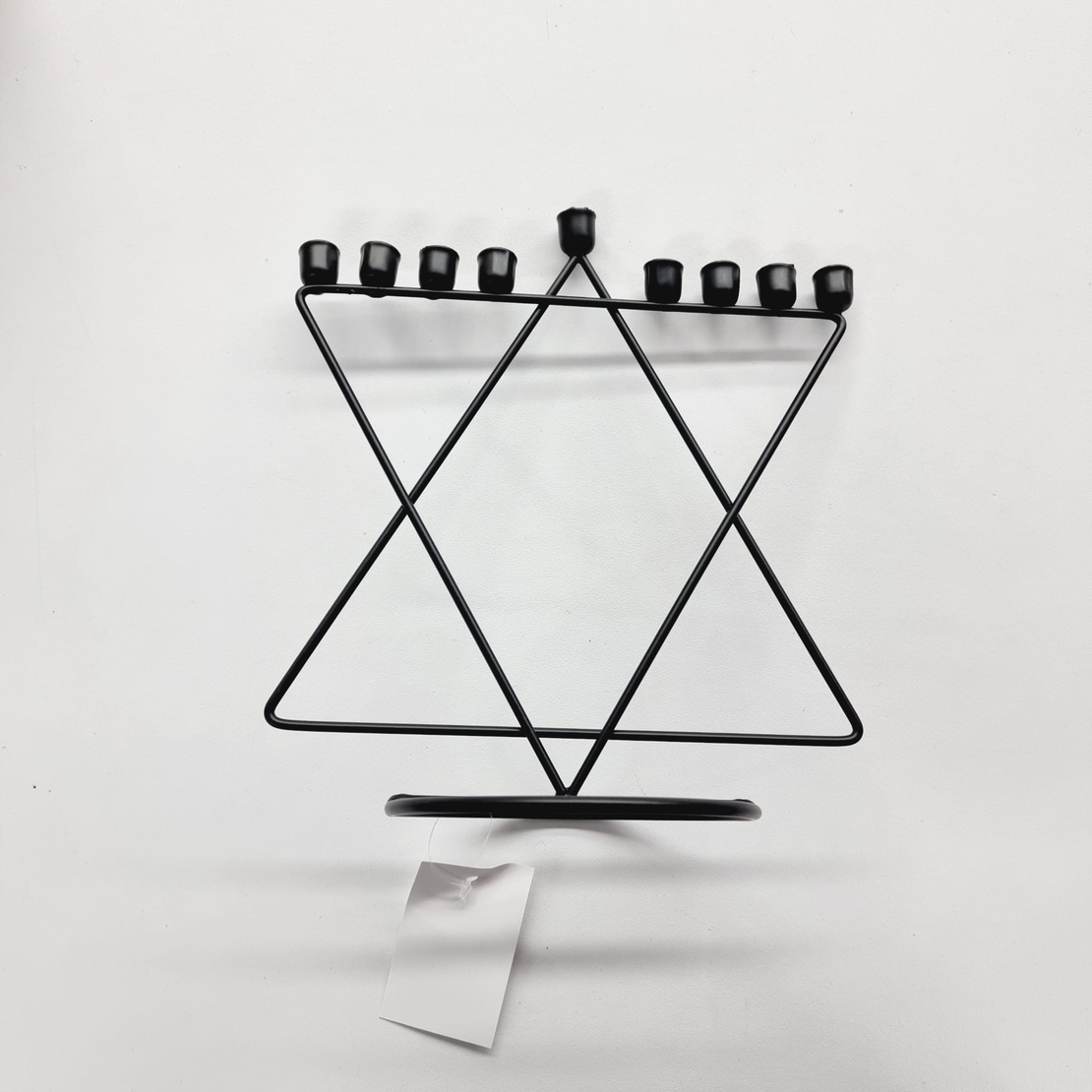חנוכיה ברזל איכותית - מגן דוד - שחור