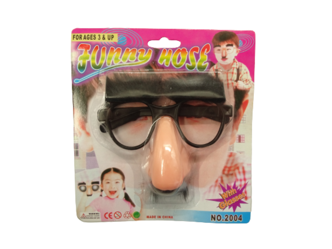 משקפיים עם אף גבות ושפם