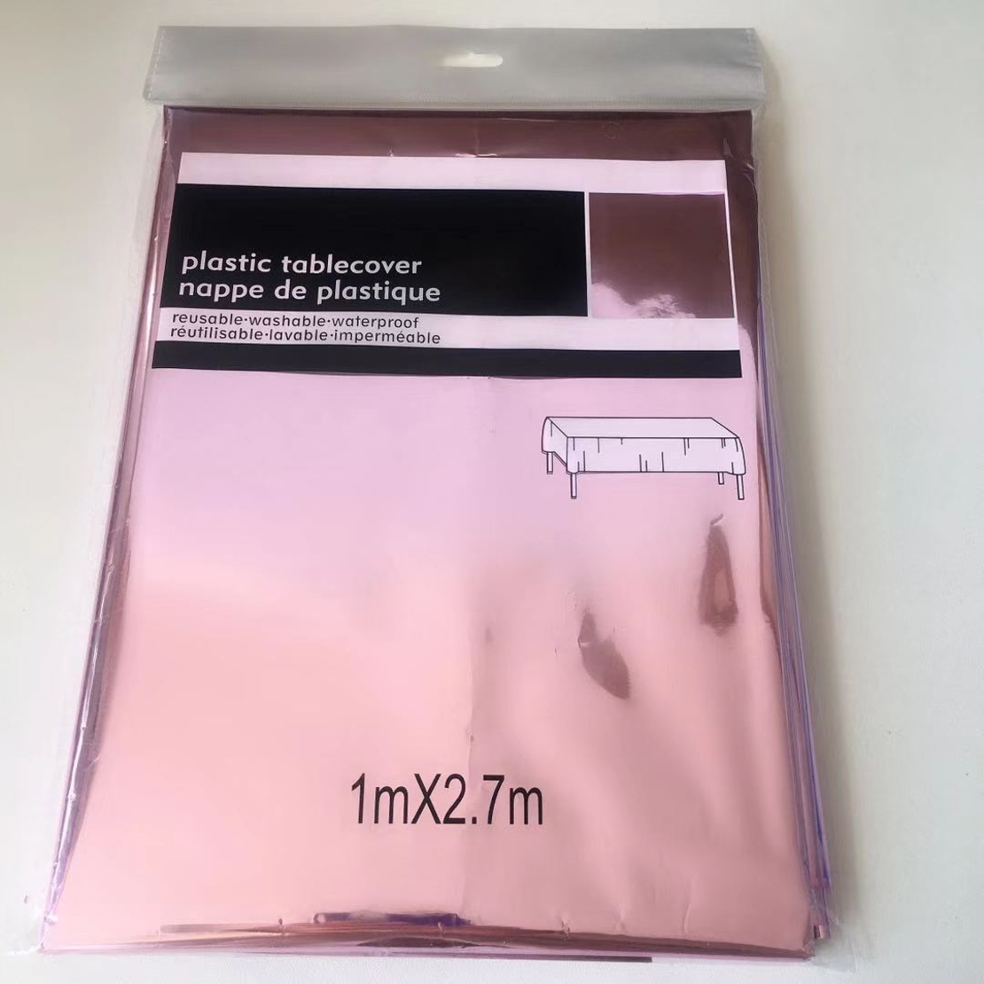 מפת שולחן מטאלית 100*270 ורוד