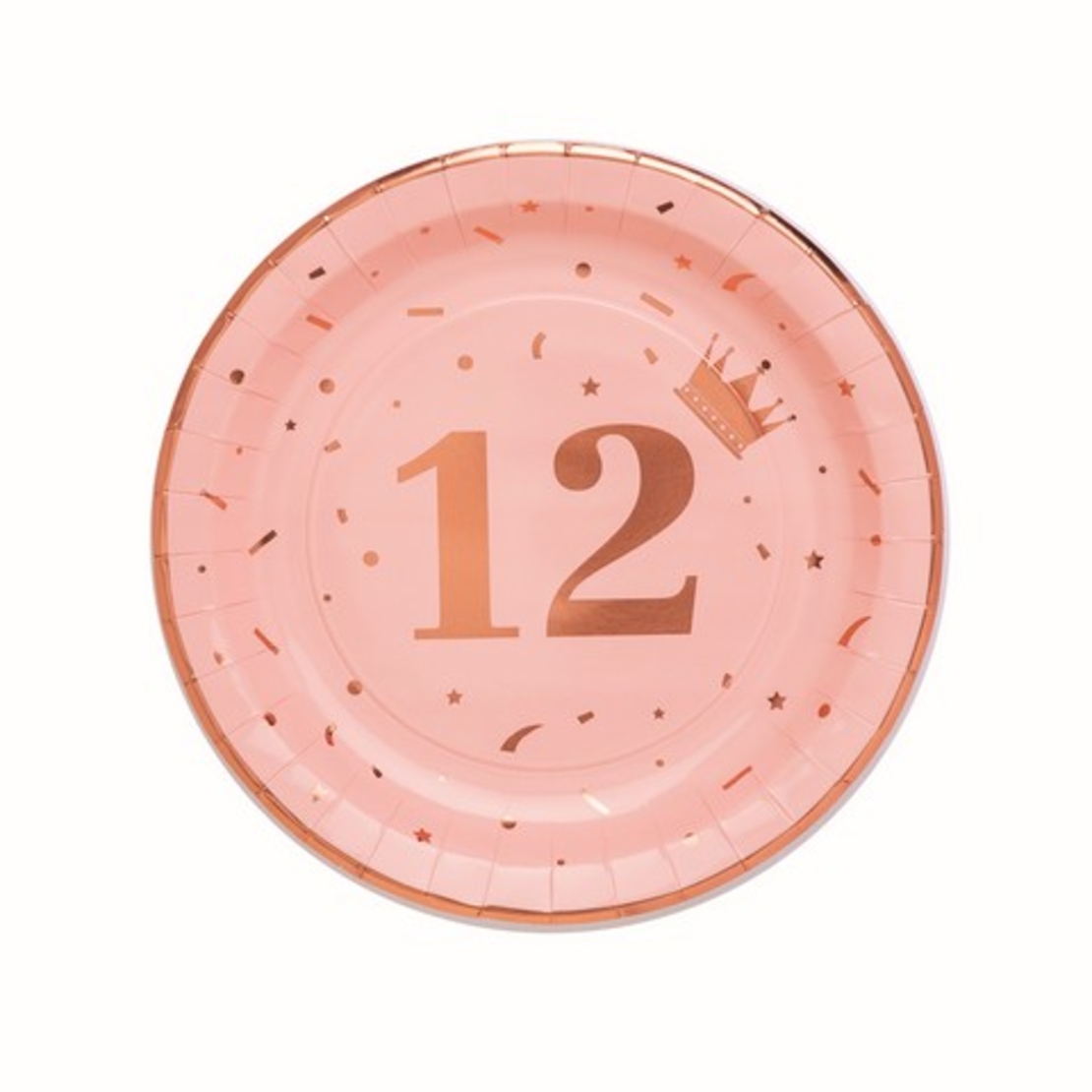 צלחת נייר בת מצוה 12 ורוד '9 *10 יח'