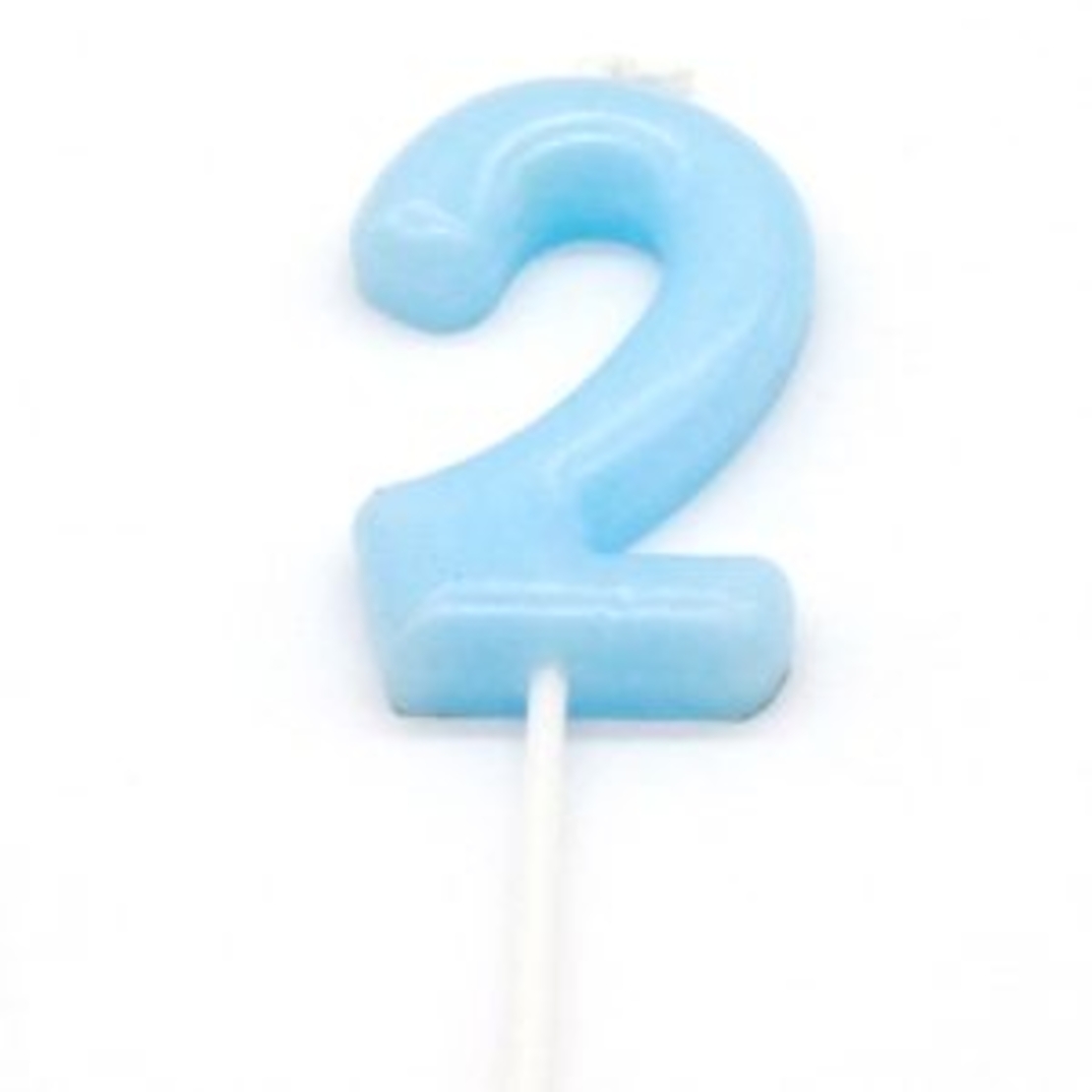 נר מספר מיני 2 פסטל תכלת