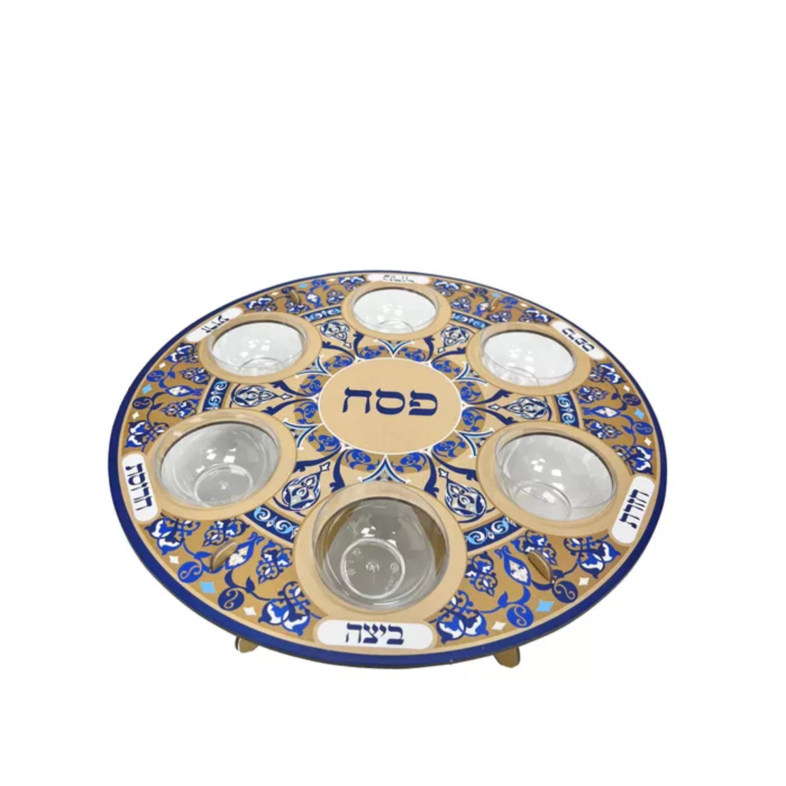 קערת סדר מקרטון על סטנד + קעריות פלסטיק