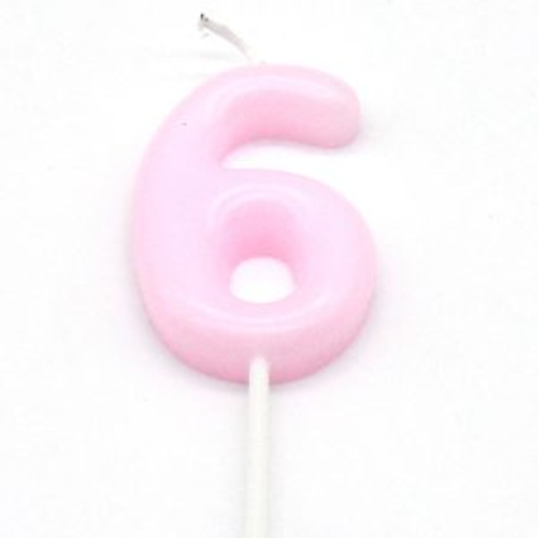 נר מספר מיני 6 פסטל ורוד