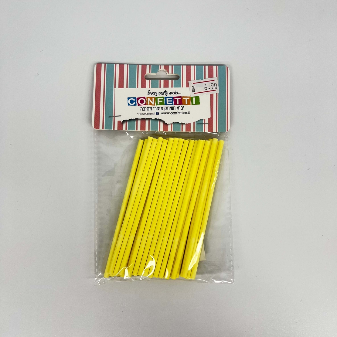 מקל סוכריה צהוב 30 יח'