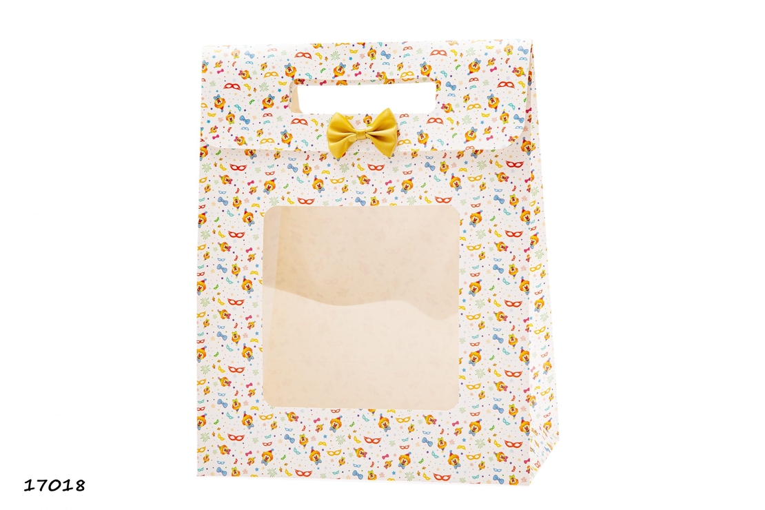 שקית קרטון גדולה עם חלון למשלוח מנות כ-31 ס