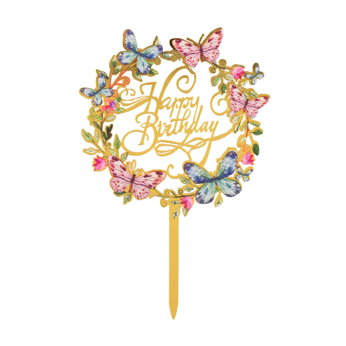 טופר פרחים HAPPY BIRTHDAY