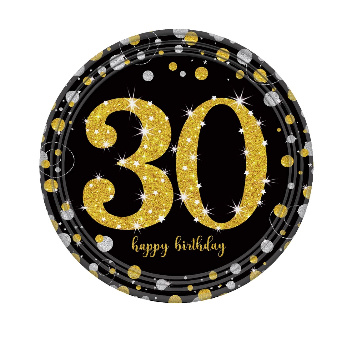 צלחות נייר ארוז 8 יח' גיל 30 בינוני