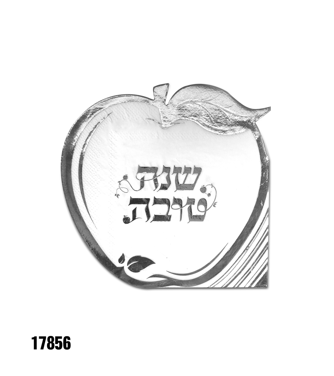 מפיות בצורת תפוח - כסף - 12 יח