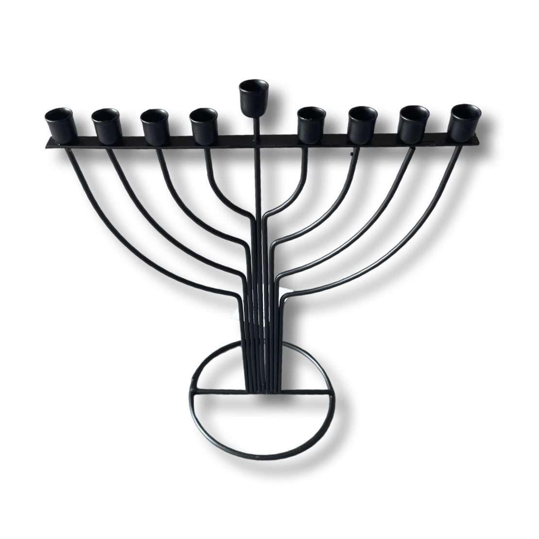 חנוכיה ברזל איכותית קלאסית דגם B - שחור