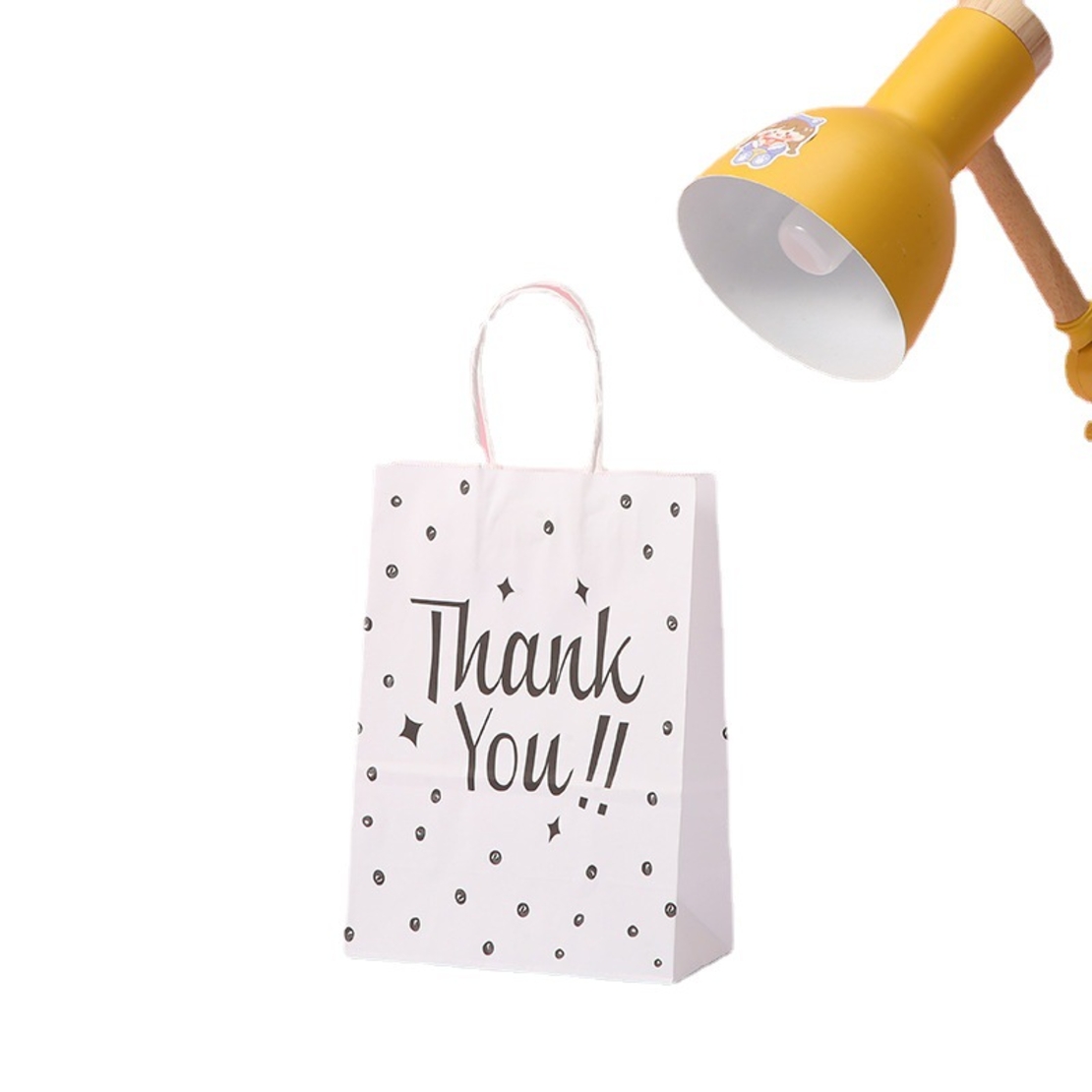שקית נייר עם ידית 21*15*8 - THANK YOU 2321